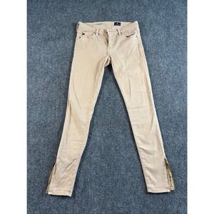 AG Adriano Goldschmied Zip Up Legging Ankle Skinny Tan Zip Ankle Pants Women 25R